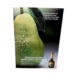 1986 DeKuyper Original Harvest Pear Schnapps Vintage Liquor Print Ad